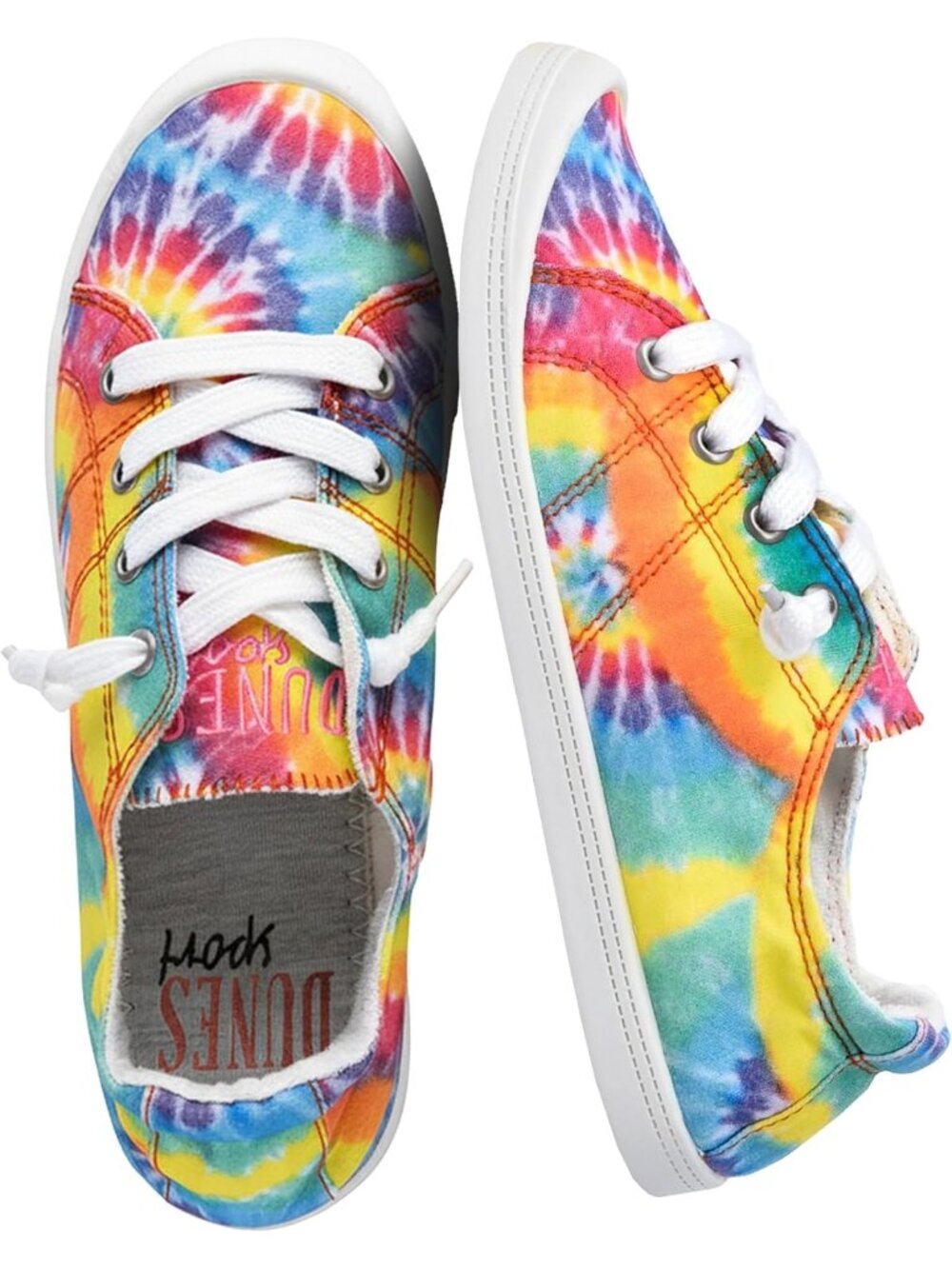 Women's Tie Dye Closed Toe Reesa Canvas Sport Casual Lace-Up Sneaker Flat Shoes